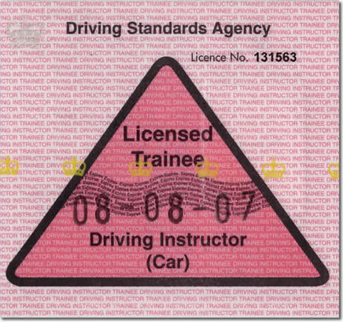 Trainee Driving Instructor Licence (PDI)