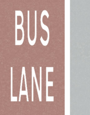 Bus lane road lines