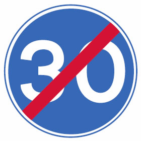 End of minimum speed limit sign