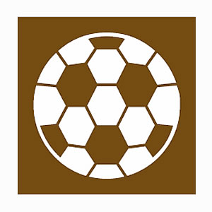 Football ground road sign symbol