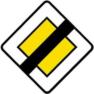 End of priority road French road sign