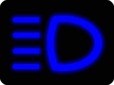 Full beam headlights symbol