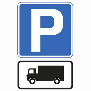 Goods vehicle parking sign