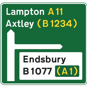 Green road sign