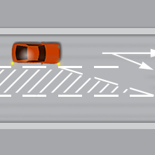 Hatched road markings