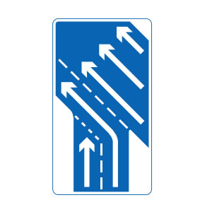 Joining UK motorway slip road sign