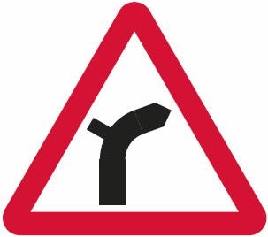 Junction on bend sign