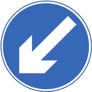 Keep left road sign