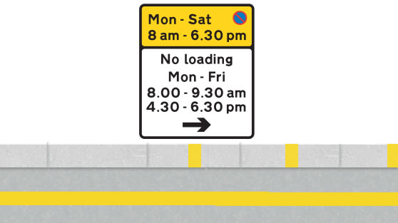 Kerb marking on single yellow line