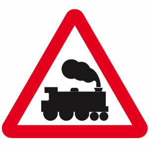 Level crossing without a gate or barrier sign