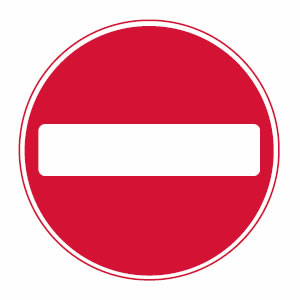 No entry road sign
