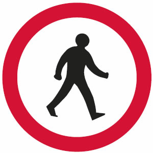 No pedestrians sign