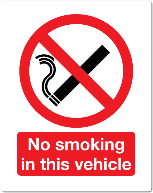 No smoking in this vehicle sign