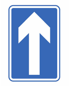 One-way traffic sign