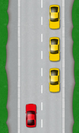 Passing parked cars on the right