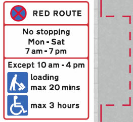 Red route loading bays