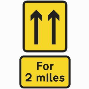 Repeater road works sign