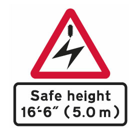 Level crossing safe height sign