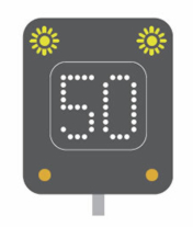 Temporary speed limit motorway signal