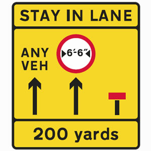 Stay in lane road sign