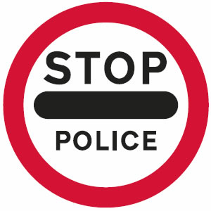 Stop police sign