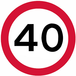 40 mph UK speed limit sign