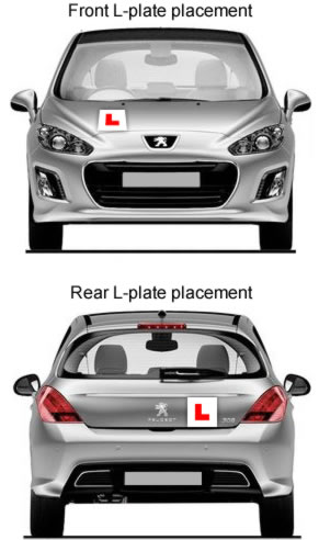 Where to put L plates