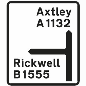 White non-primary route direction sign
