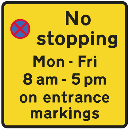 Yellow zig zag lines sign