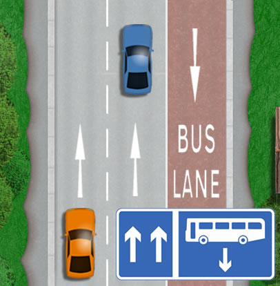 Contraflow bus lane