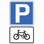 Parking place for pedal cycles sign.