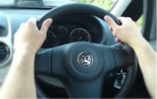 Holding the steering wheel