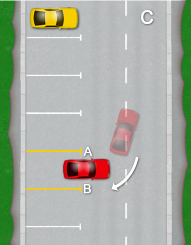 How to park a car Bay parking diagram C