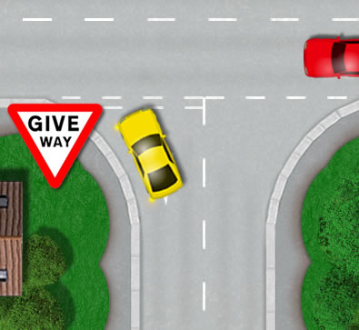 Correct position at junction line for turning left