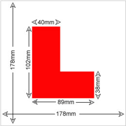 Legal size of L plates