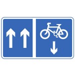 Mandatory contraflow cycle lane sign