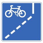 Mandatory cycle lane road sign