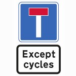 No through road for vehicles except for pedal cycles sign.