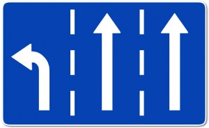 Road lanes sign