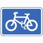 Cycle route is recommended for cyclists road sign