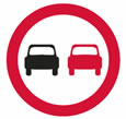 No overtaking theory test quiz sign