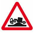 Risk of grounding road sign for theory test quiz