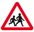 School crossing patrol ahead sign theory test question