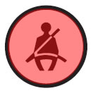 Fiat 500 seat belt unfastened dashboard warning light