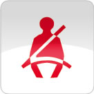 Peugeot 208 seat belt unfastened dashboard symbol