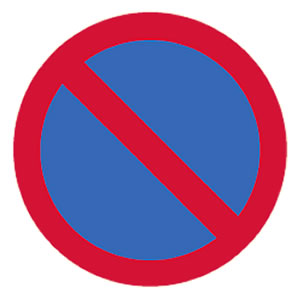 No Waiting road sign