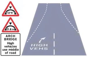 Arched bridge road markings