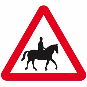 Horse riders ahead sign