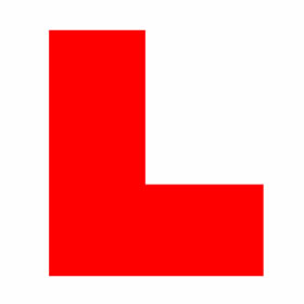 L plated displayed by learner drivers