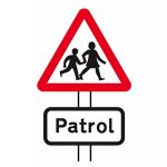 School crossing patrol ahead sign